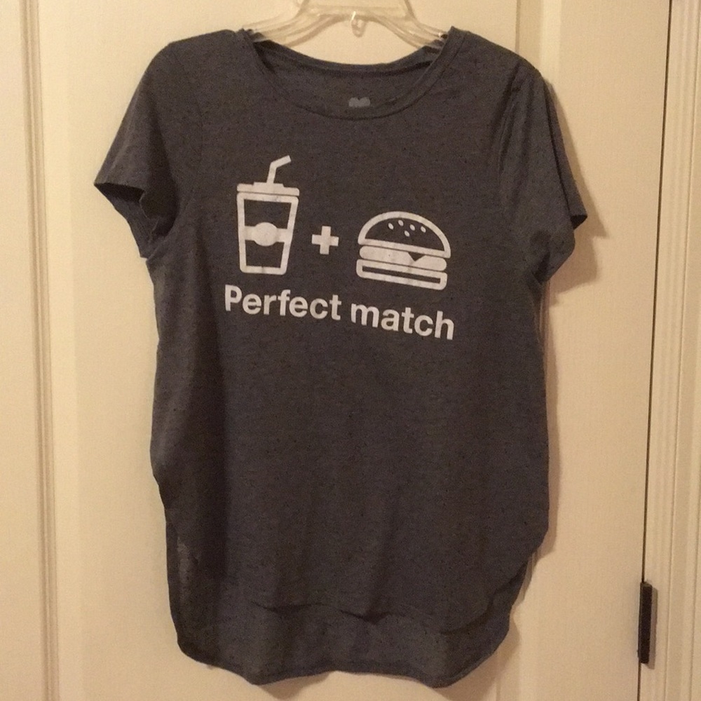 Grey Graphic Tee with semi-open back